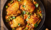 Tender chicken with savory green olives: a flavorful and satisfying dish for poultry enthusiasts.