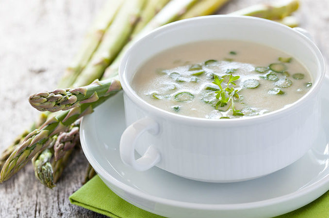 Creamy and nutritious asparagus soup: a flavorful recipe packed with healthy ingredients for comforting and wholesome enjoyment.
